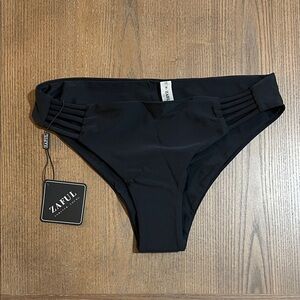 Zaful Elegant Black Bikini Bottoms with Side Detail - Size 6 - NWT